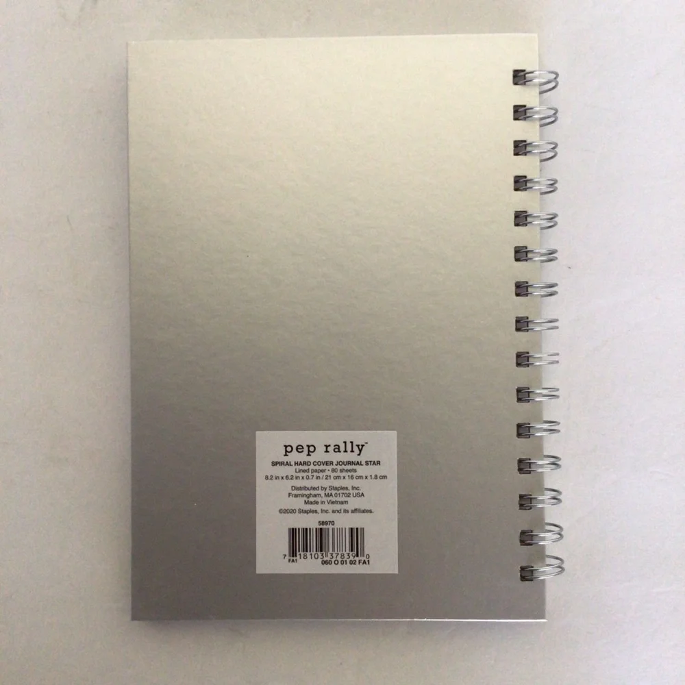 SILVER GLITTER STAR JOURNAL NWT